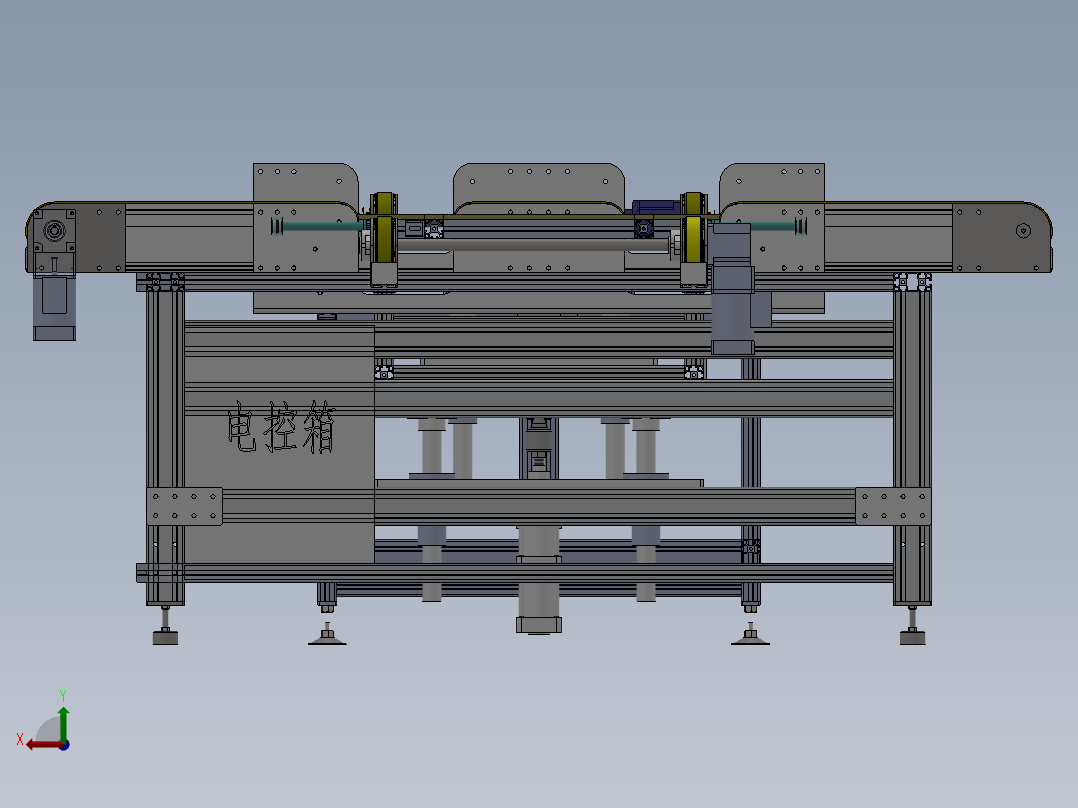 玻璃运输皮带线sw20可编辑后视图