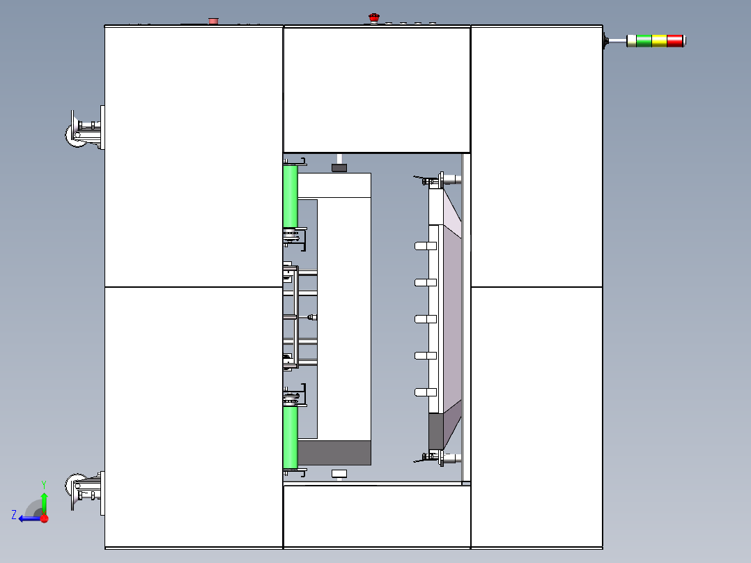方形箱子翻转变位机sw19可编辑右视图
