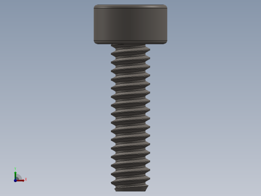 Screw_DIN_912_M1.6x6F_A2.SLDPRT公制内六角螺钉前视缩略图