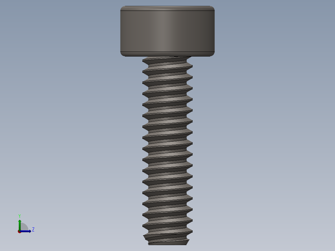 Screw_DIN_912_M1.6x6F_A2.SLDPRT公制内六角螺钉左视图