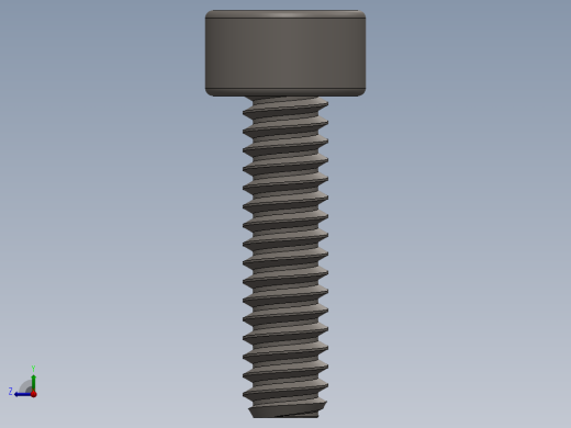 Screw_DIN_912_M1.6x6F_A2.SLDPRT公制内六角螺钉右视缩略图