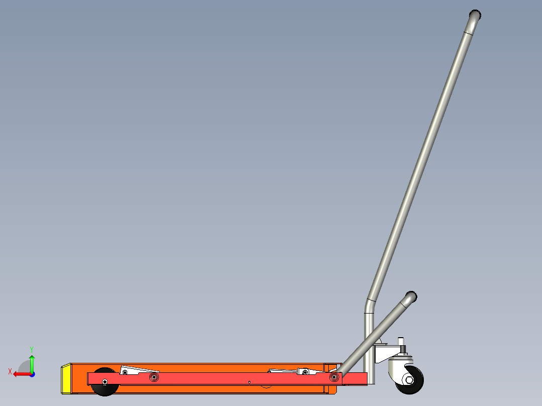 脚踏升降推车后视图