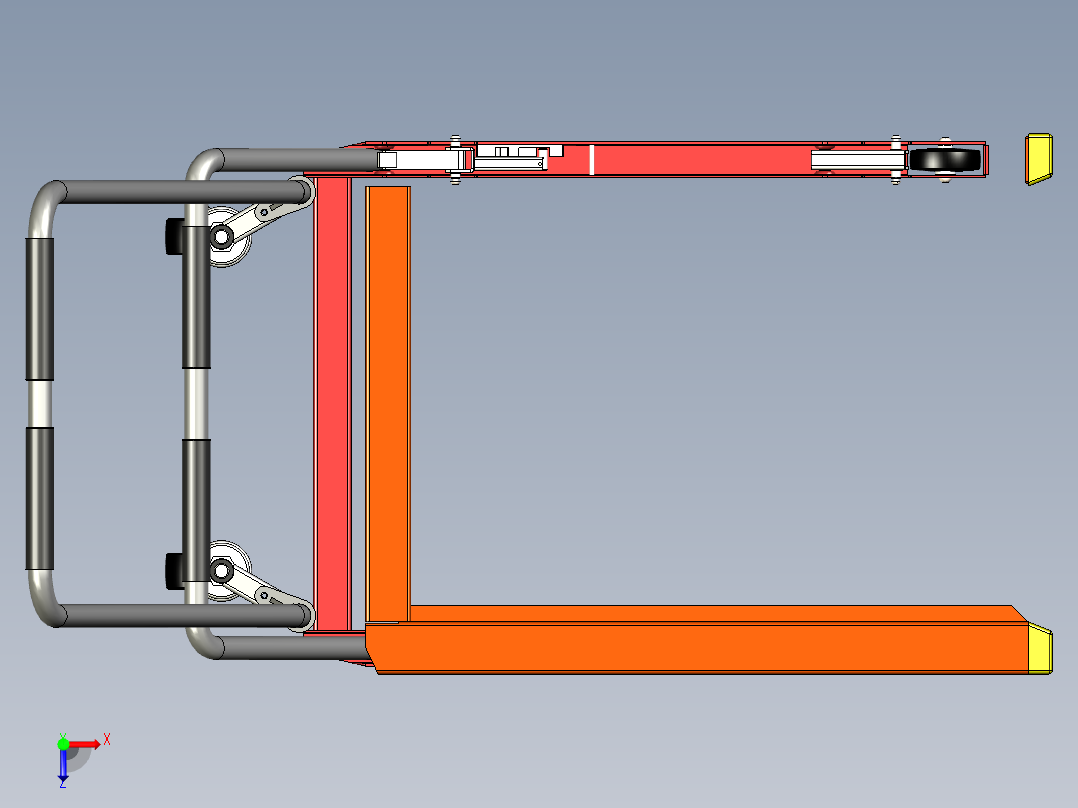 脚踏升降推车俯视图