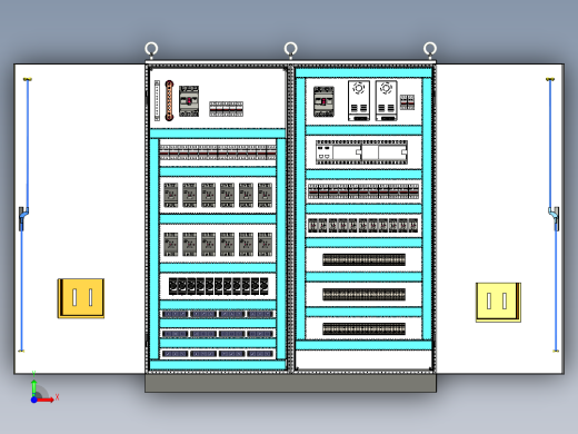 双柜组装12路交流接触器plc控制柜前视缩略图