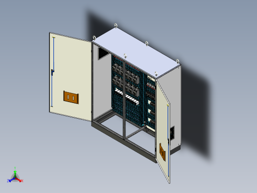 双柜组装12路交流接触器plc控制柜正等轴测缩略图