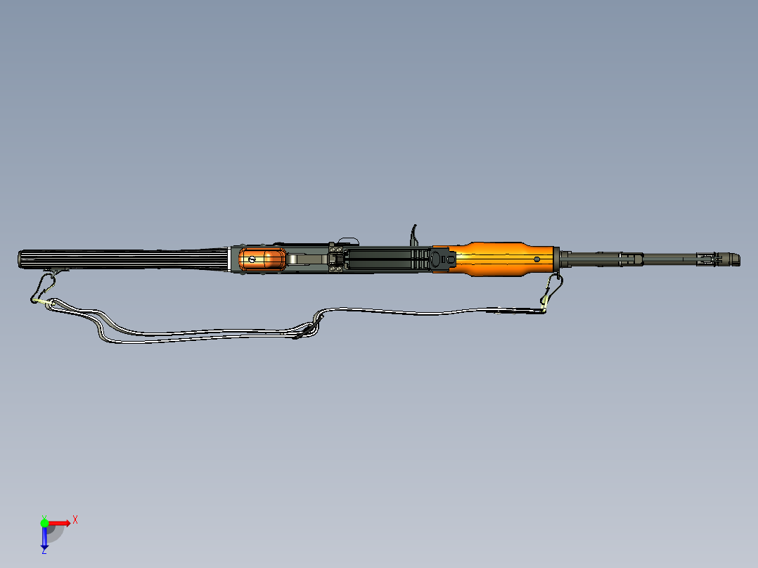 手枪左轮冲锋枪老式狙击步枪设计3D图纸AK47 STP俯视图