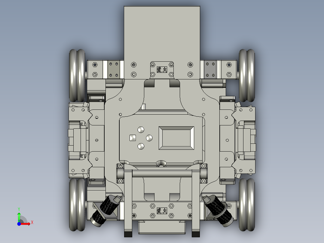 四轮差速金属编码电机智能小车前视图