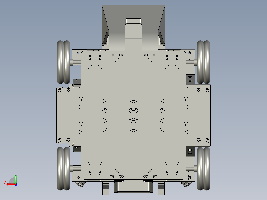 四轮差速金属编码电机智能小车后视图