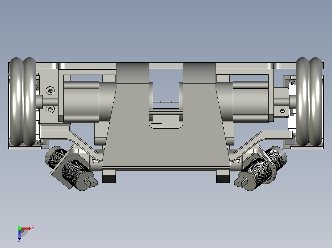 四轮差速金属编码电机智能小车俯视图
