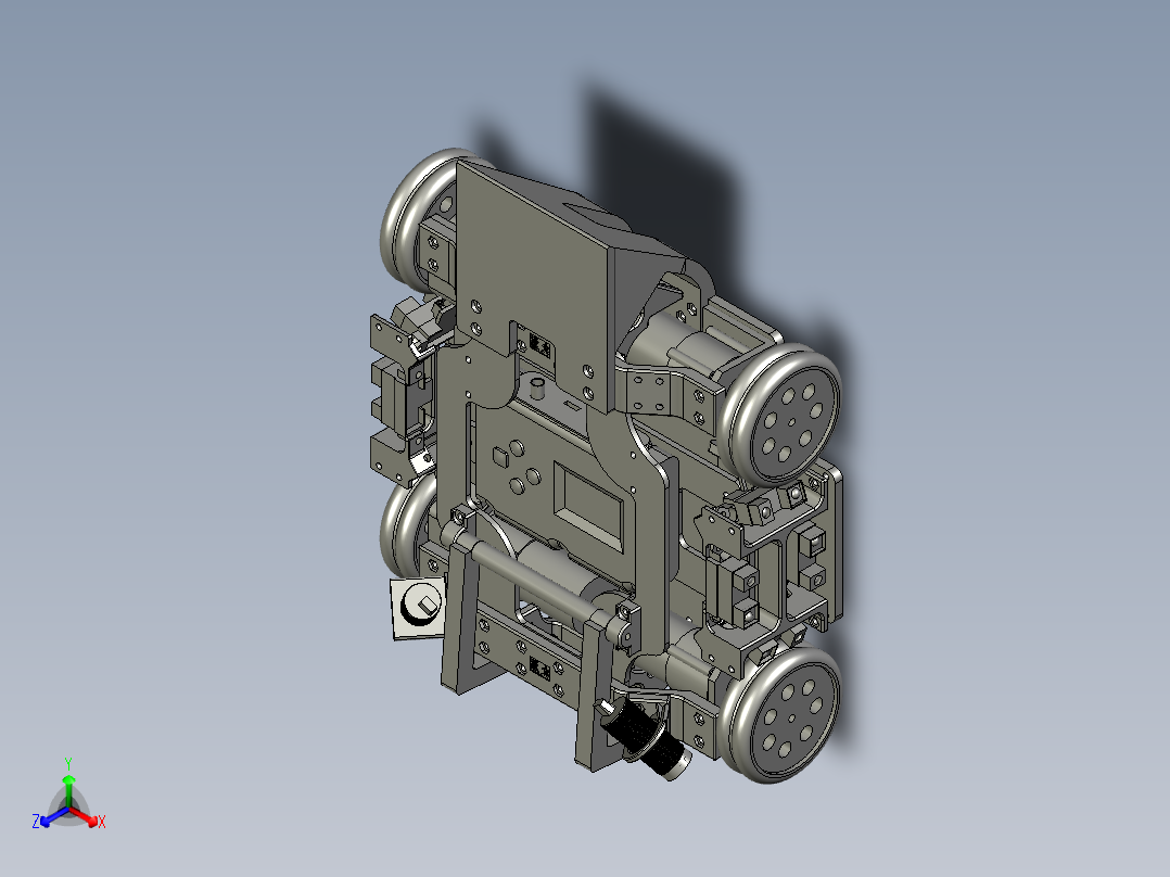四轮差速金属编码电机智能小车正等轴测图