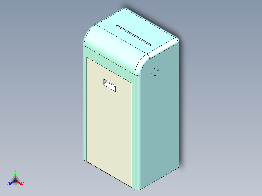 办公碎纸机正等轴测图
