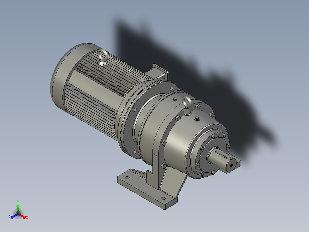 BWD型单级摆线针轮减速电机BWD2-71-Y3-4P-M1-1正等轴测图