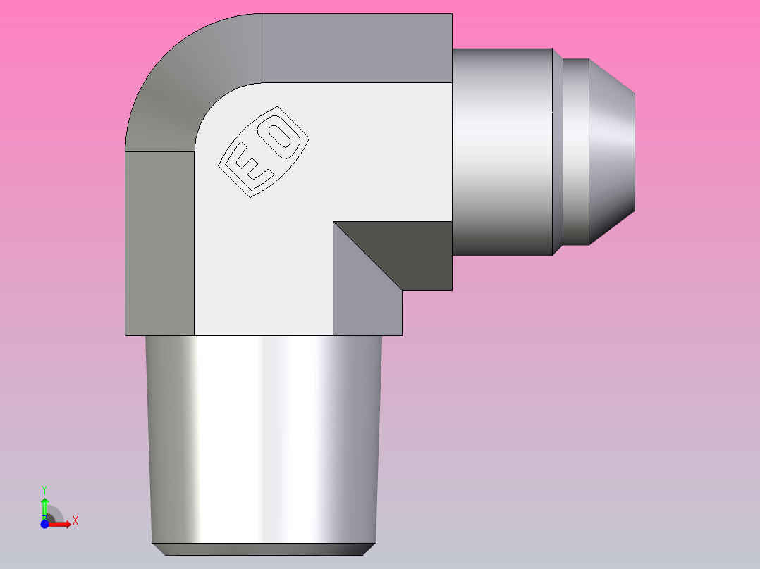 EO硬管接头外螺纹螺柱弯头8 8C3MXS前视图