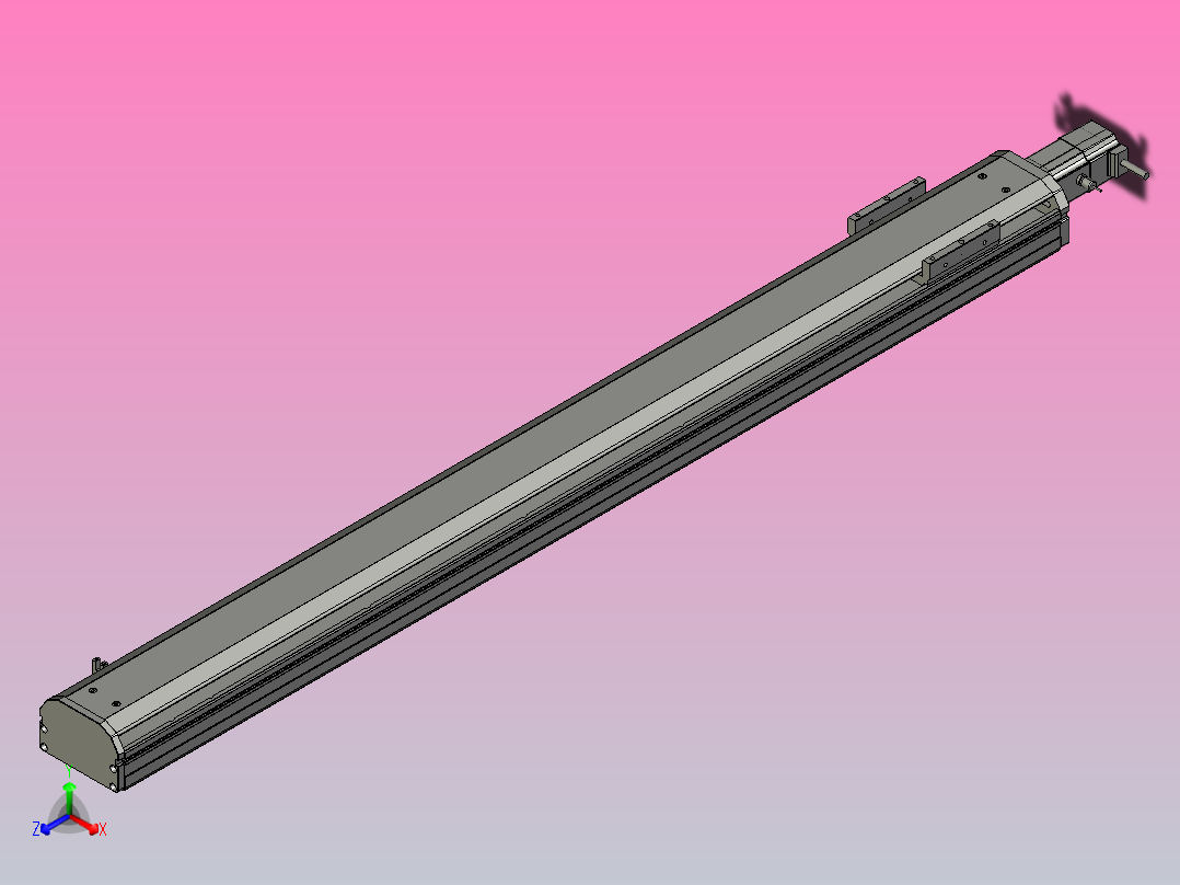 SYS12-BC-950-100W滚珠花健、支撑座、滚珠丝杠、交叉导轨、直线模组.STEP主视图