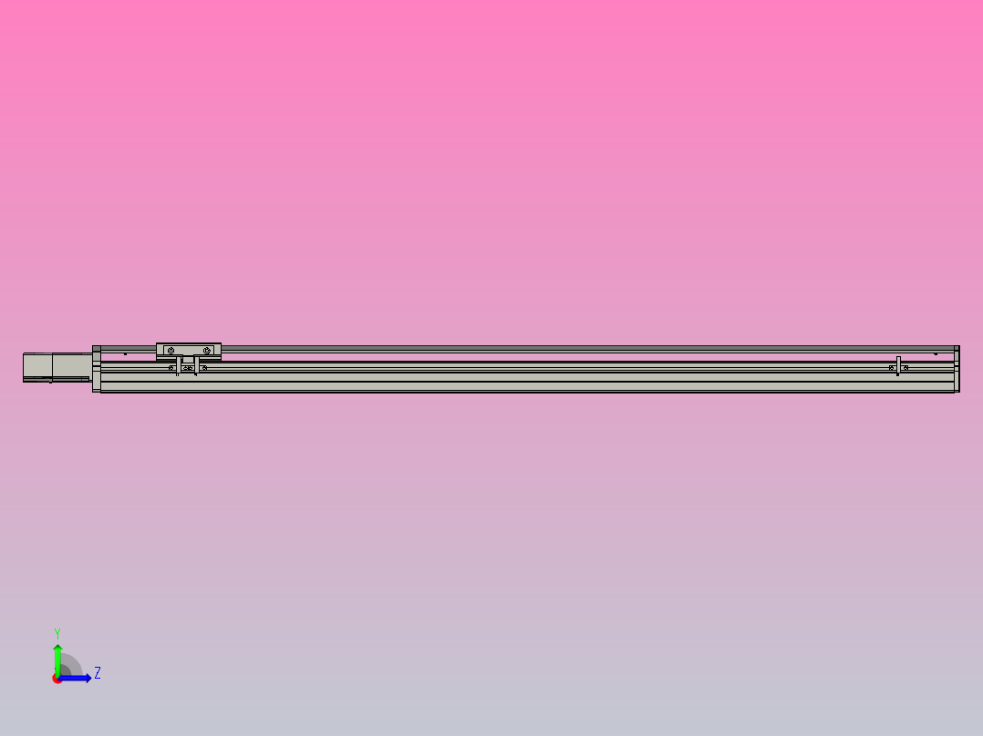 SYS12-BC-950-100W滚珠花健、支撑座、滚珠丝杠、交叉导轨、直线模组.STEP左视图
