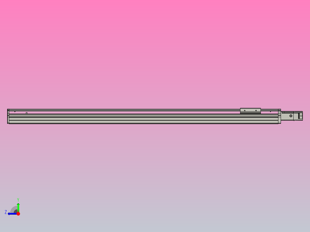 SYS12-BC-950-100W滚珠花健、支撑座、滚珠丝杠、交叉导轨、直线模组.STEP右视图