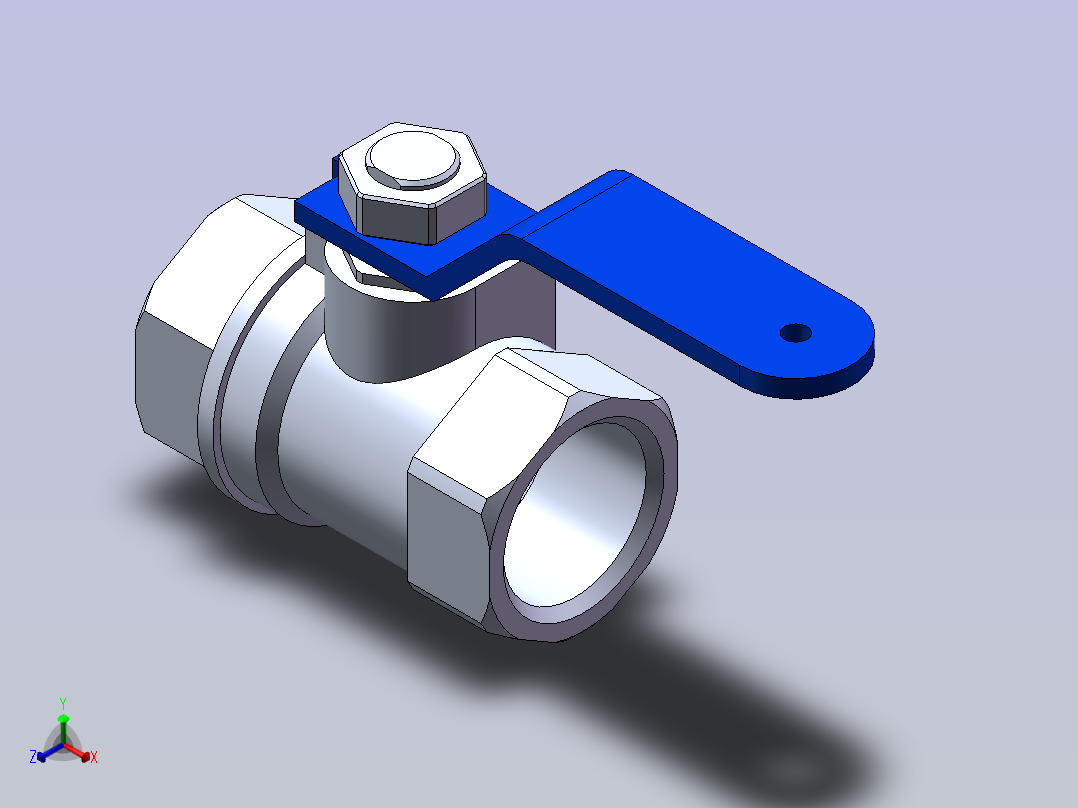 SUS304 二片式球阀 Q11F-2PC 0.5-2in主视图