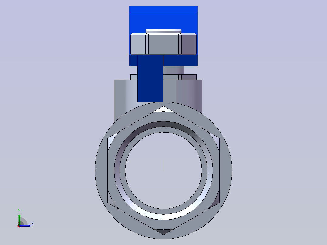 SUS304 二片式球阀 Q11F-2PC 0.5-2in左视图