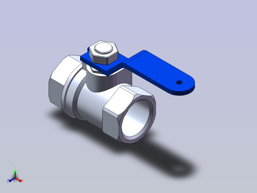 SUS304 二片式球阀 Q11F-2PC 0.5-2in正等轴测缩略图