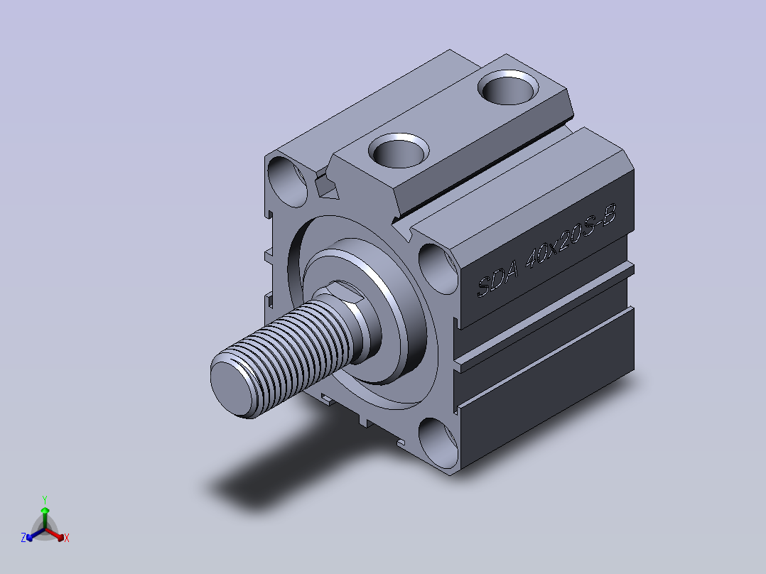 气缸sda-40x20s-b-sda-40x20s-b-air-cylinder-1.snapshot.3正等轴测图