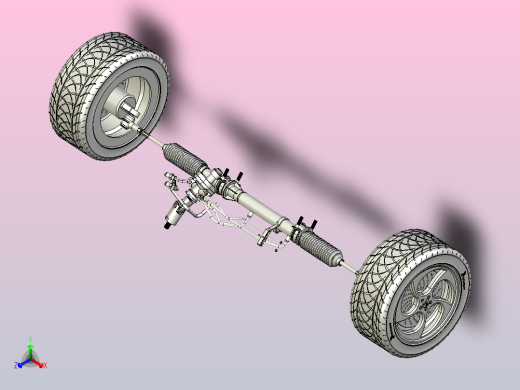 齿轮齿条式转向系统3D模型图纸 Power steering 3D数模