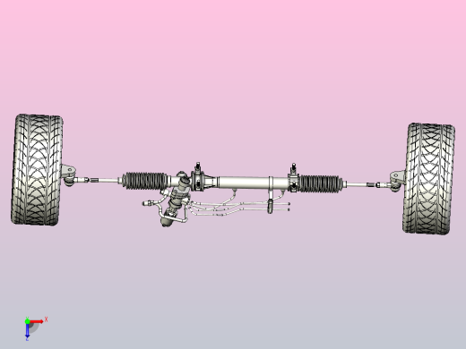 齿轮齿条式转向系统3D模型图纸 Power steering 3D数模俯视缩略图