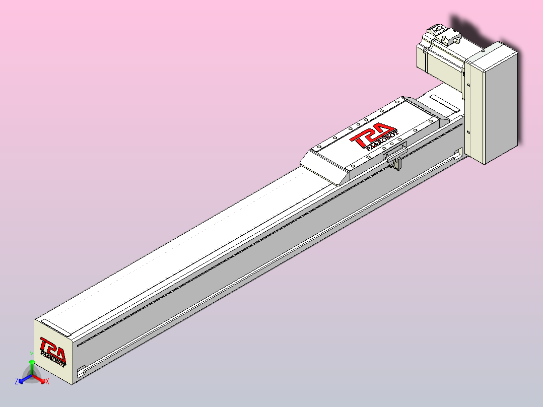 伺服电机集成皮带传动直线执行器TPA-OCB-100-192-L550-LU-P75-N3主视图