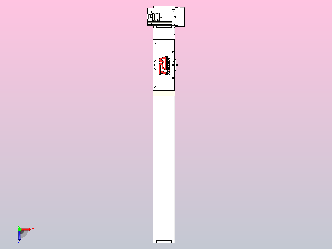 伺服电机集成皮带传动直线执行器TPA-OCB-100-192-L550-LU-P75-N3俯视图