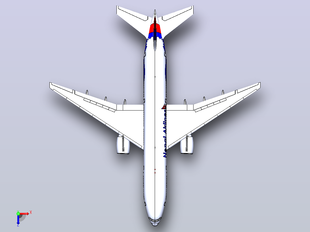 波音777-200ER俯视图