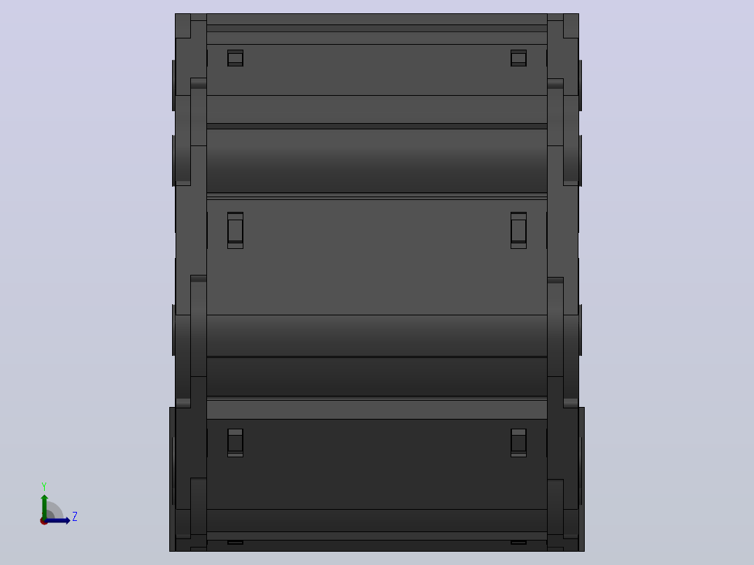 弯曲半径75内高35两侧打开型封闭式拖链_DMD35CD-35-130-75R-30左视图