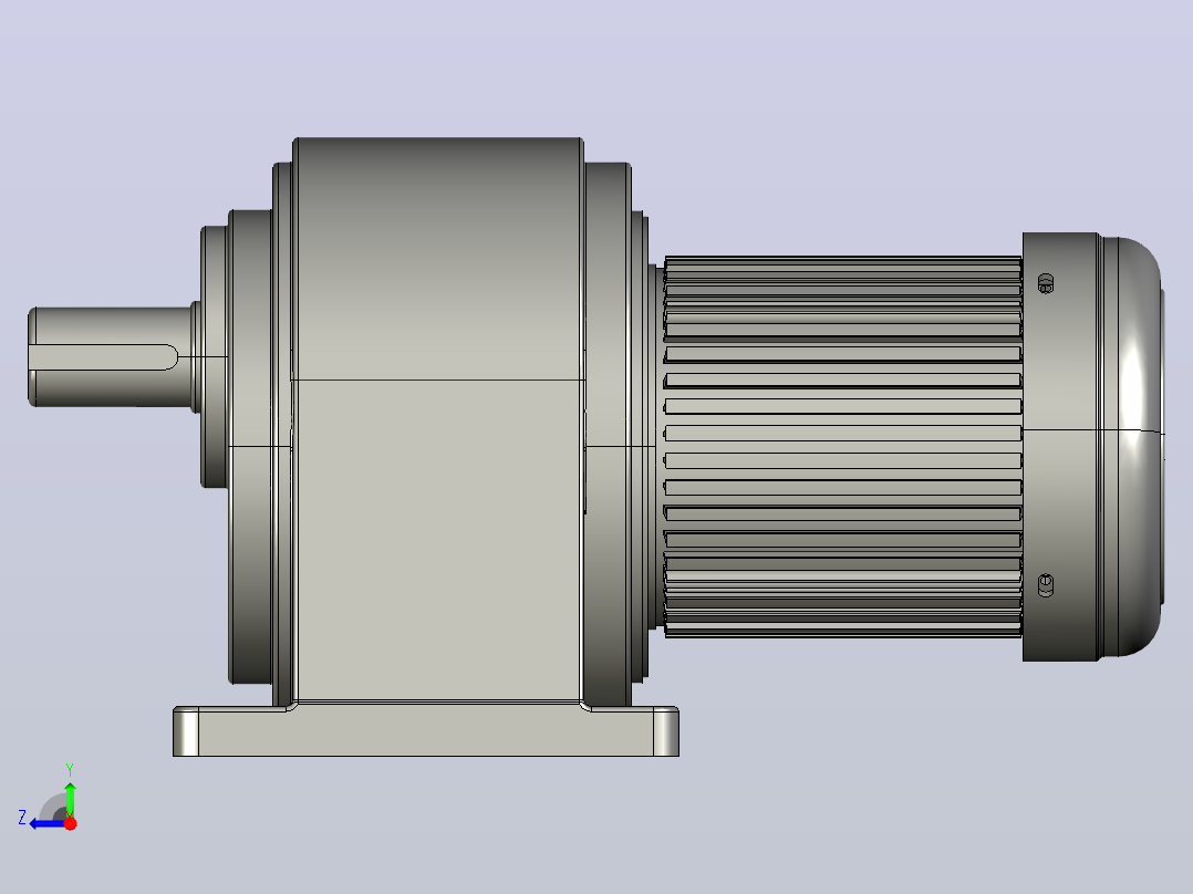 中型减速电机图纸ZH750-S-125K-200K(40轴)右视图
