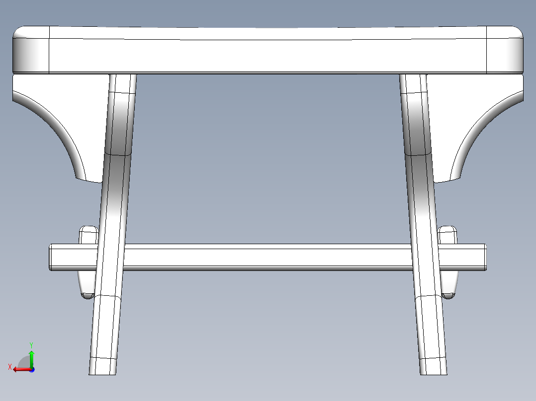 solidworks 实木小板凳创意设计后视图