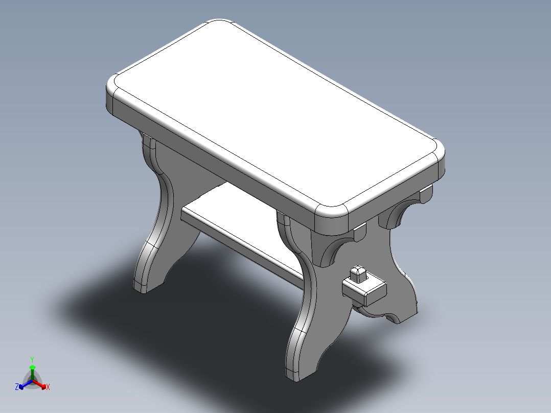 solidworks 实木小板凳创意设计正等轴测图