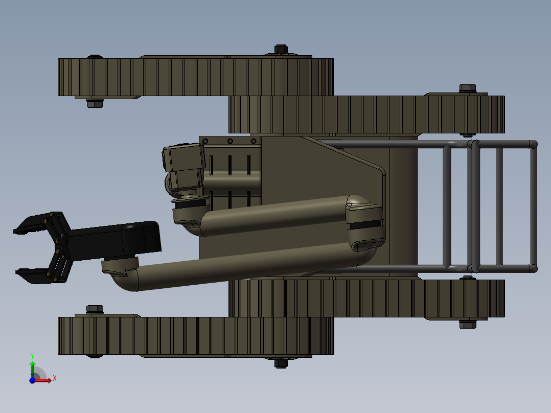 Robot履带车3D图纸 三维图纸 非标自动化图纸前视图