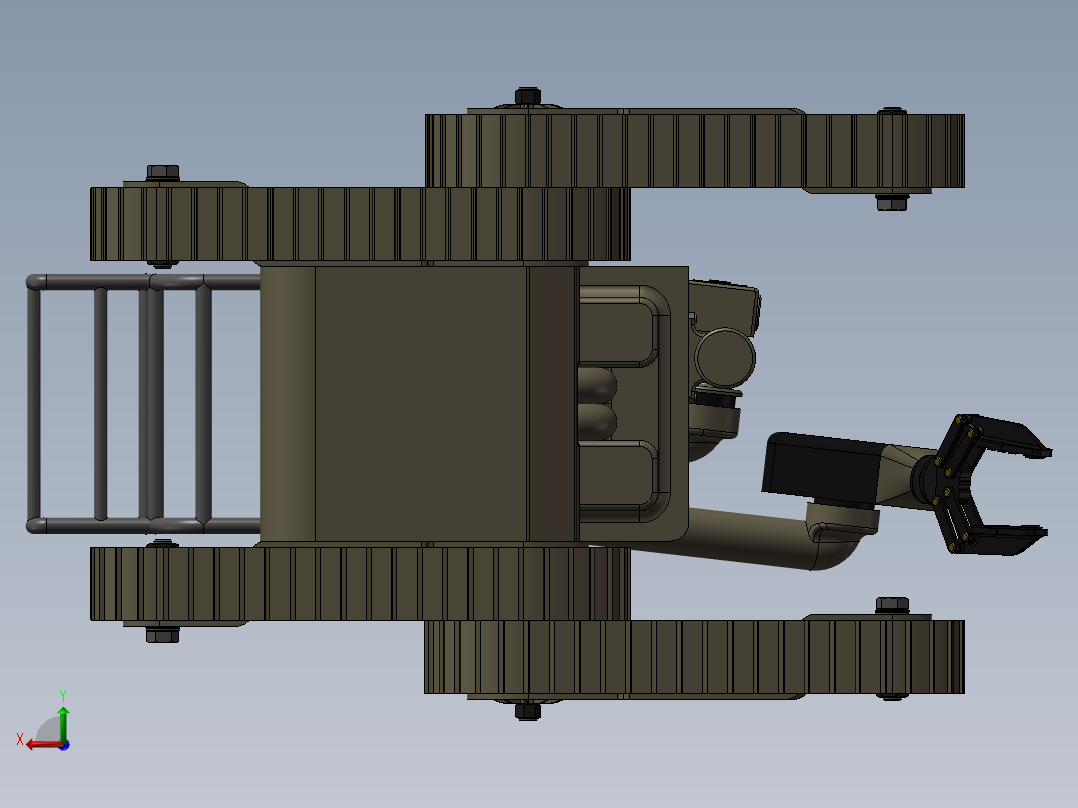 Robot履带车3D图纸 三维图纸 非标自动化图纸后视图