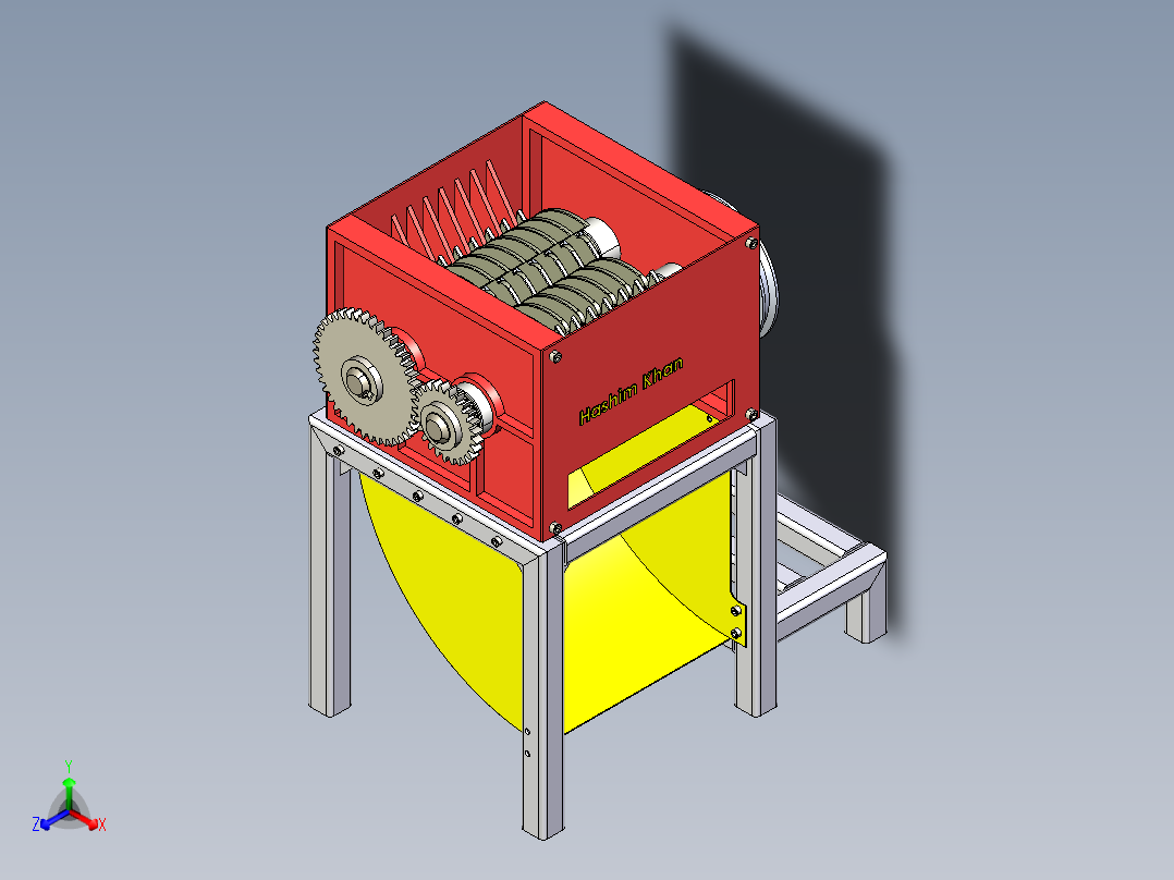 碎纸机正等轴测图