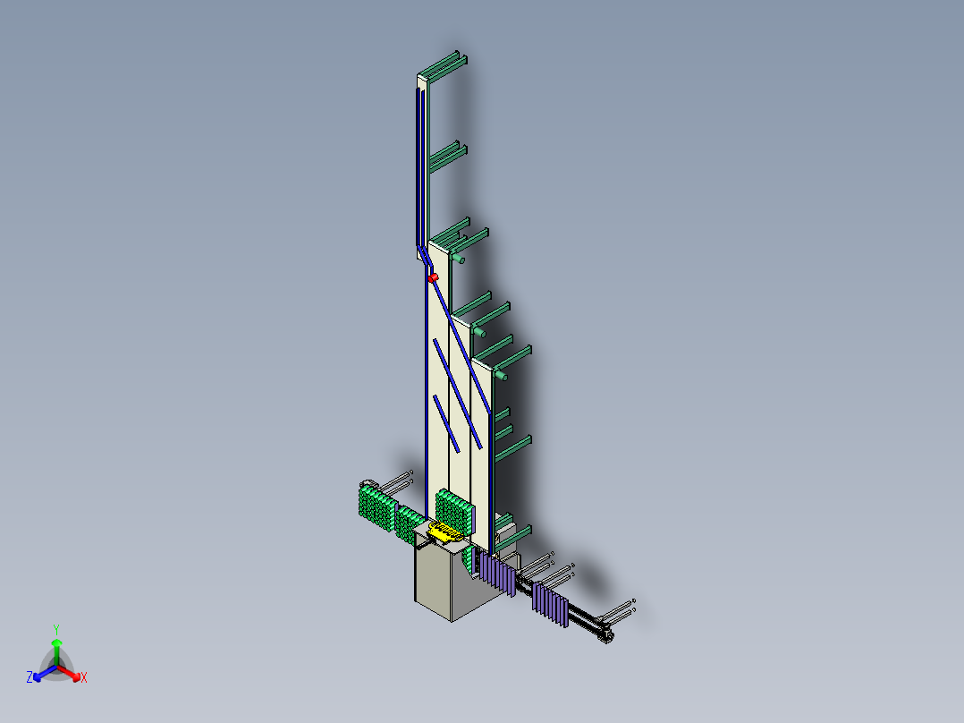 输送系统（用于包装行业）正等轴测图