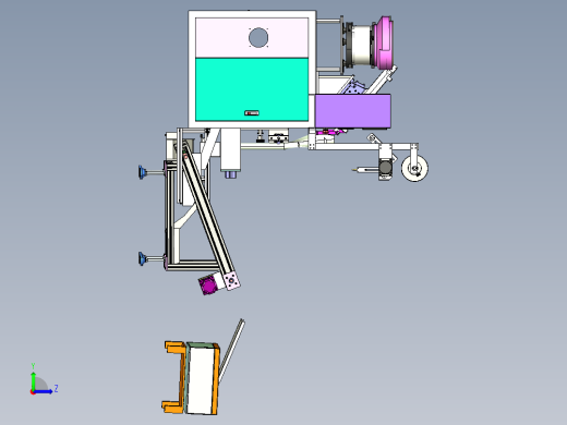 自动螺丝包装机3D图纸非标自动化设备3D图纸3D模型左视缩略图
