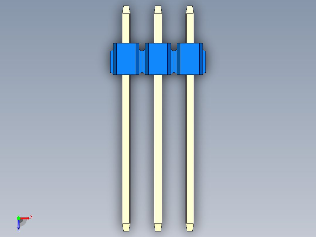 彩色公头100mil（2.54mm）系列-DS1021_blue_1x03p_100mil_Type5_rev1.0俯视图