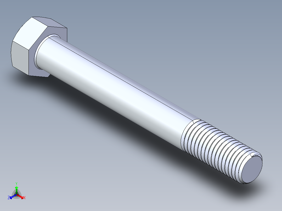 UNC 六角螺栓-Hex Bolt 0.750-10 x 6正等轴测图