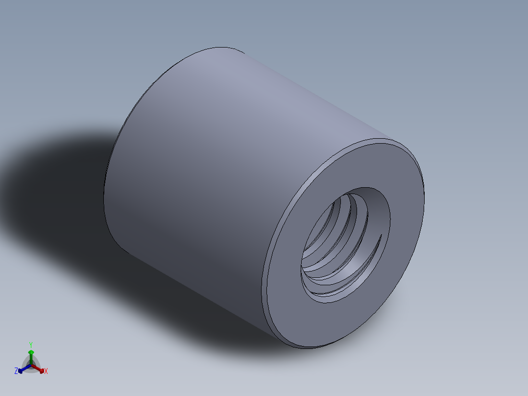 公制梯形螺母-TR30x6x60x60.SLDPRT正等轴测图