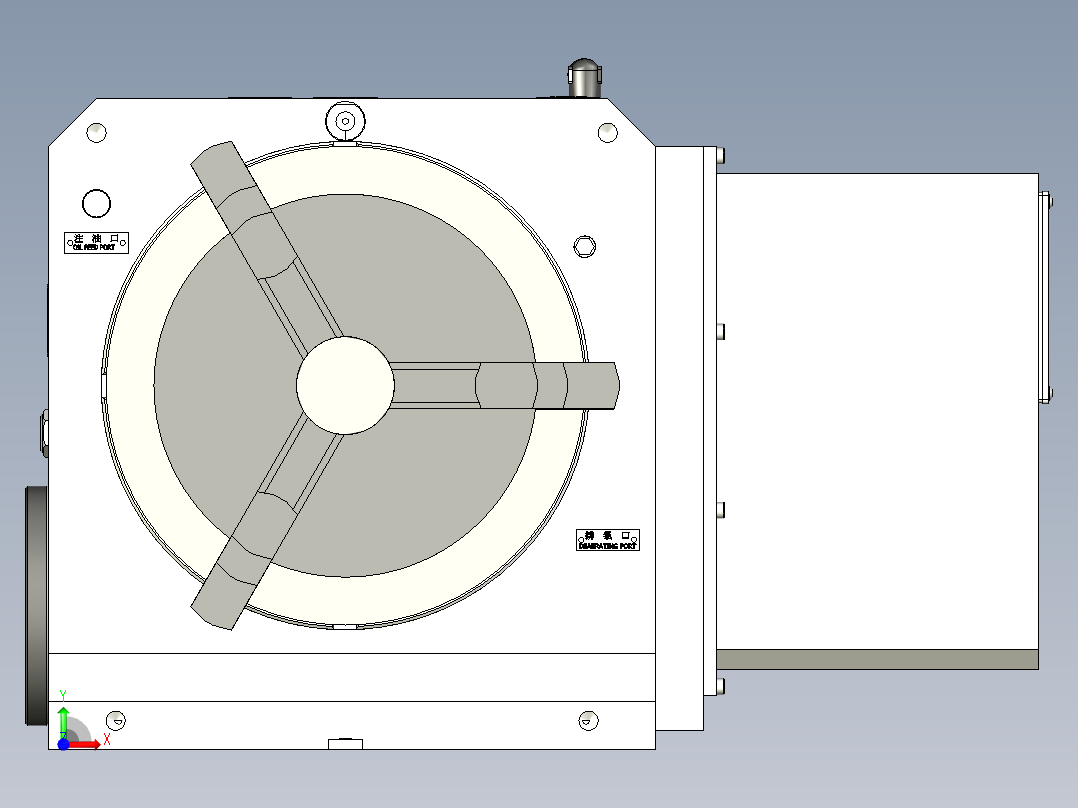 德川-255四轴转台配套卡盘1053530----50前视图