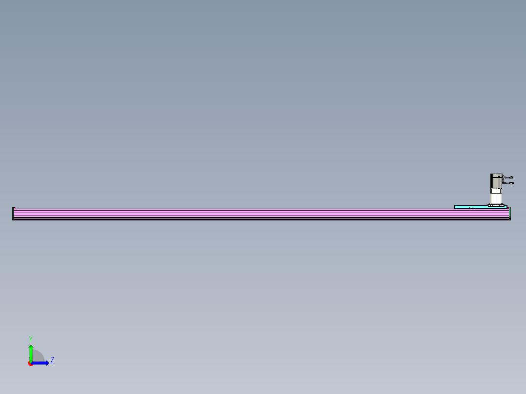 东锦齿条传动DH210G-L167-S3150-BU-减速机+P750W左视图
