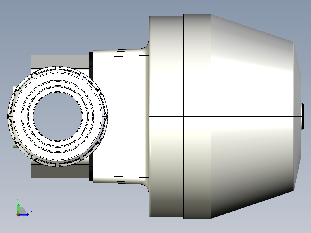 3DKMUIFCP NC 气动隔膜阀，常闭，女性联盟结束，公制系列PVDF左视图