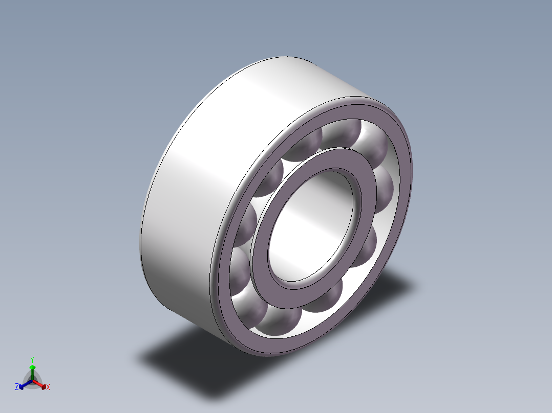 调心滚珠轴承（2204）正等轴测图