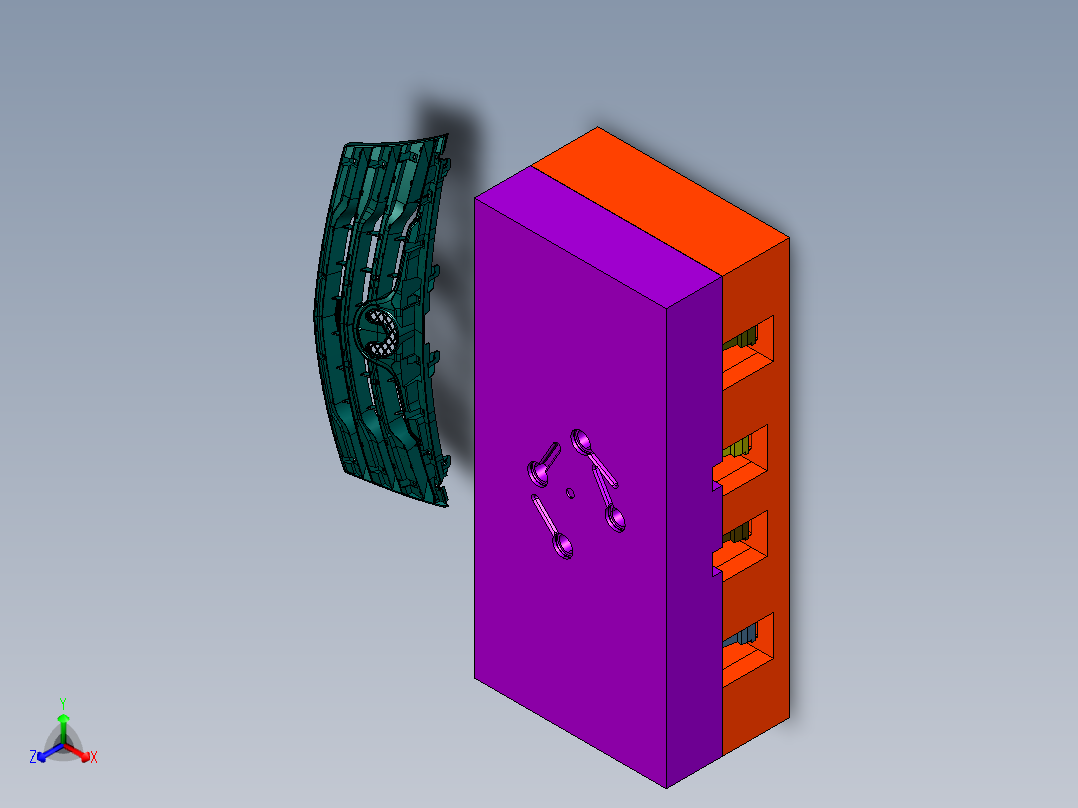 汽车格栅中网注塑模具