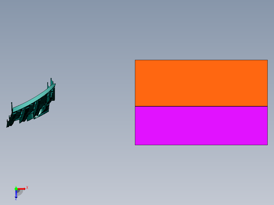 汽车格栅中网注塑模具俯视图