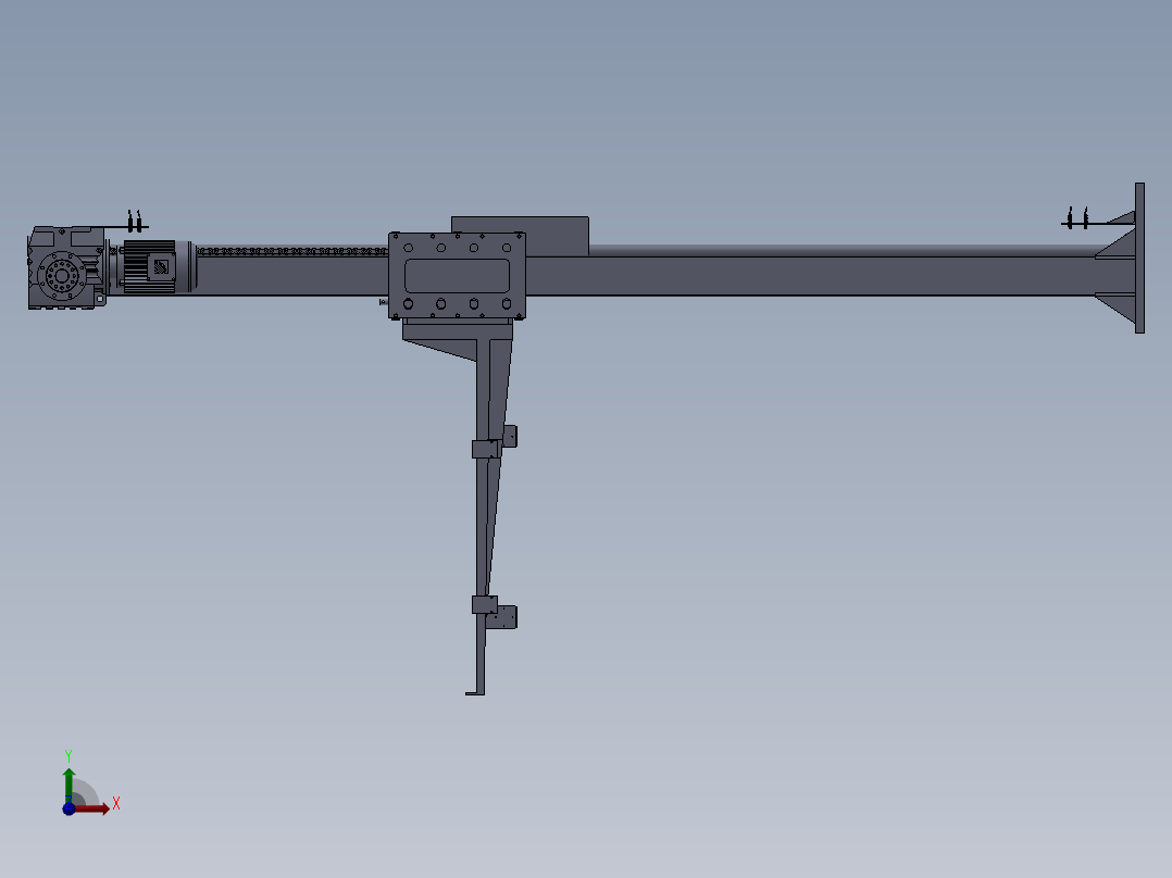 提升机3D模型图纸前视图
