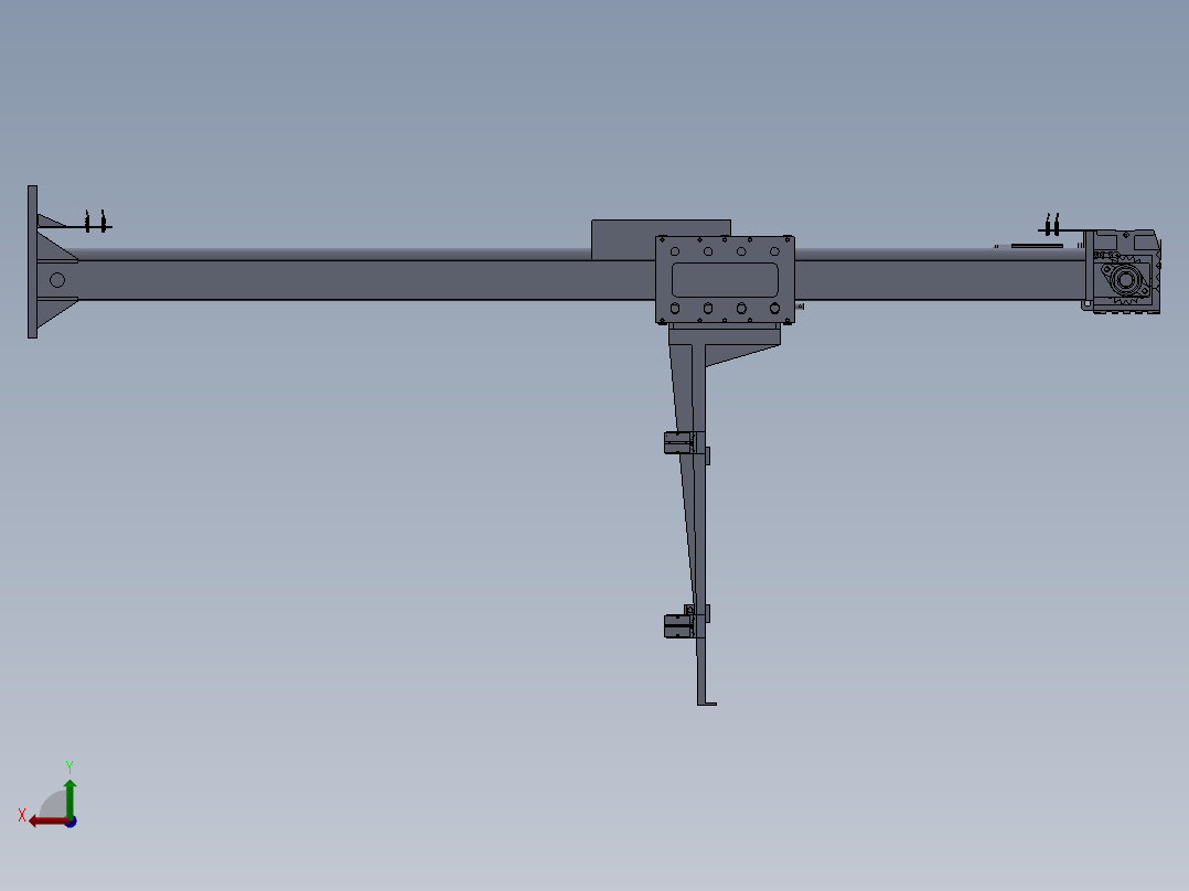 提升机3D模型图纸后视图