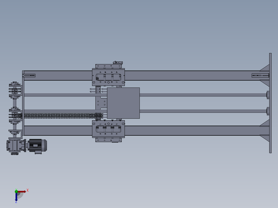 提升机3D模型图纸俯视图
